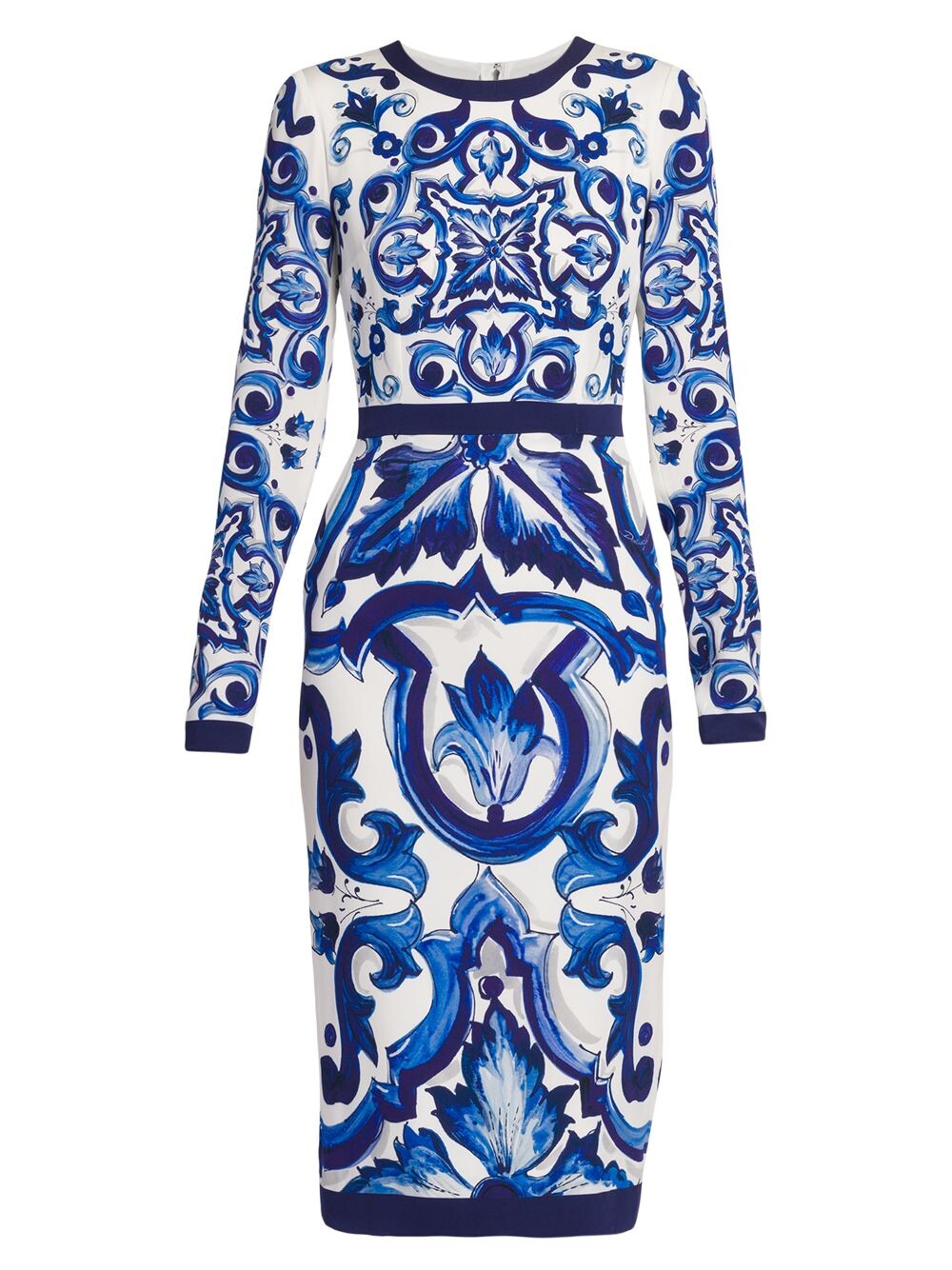 

Платье миди Blu Mediterraneo Painterly с длинными рукавами DOLCE&GABBANA