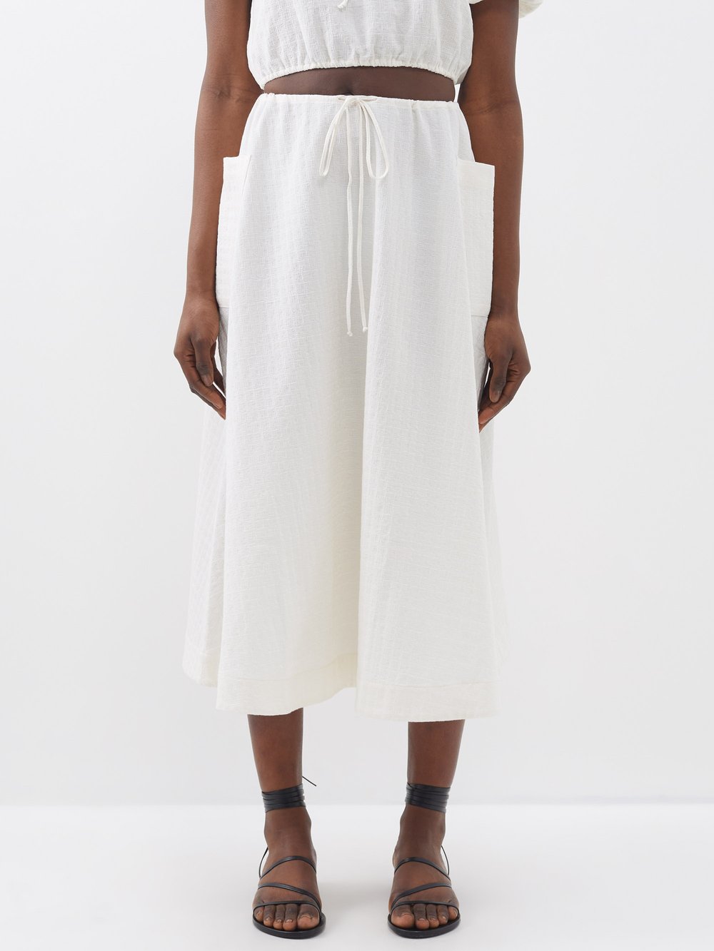 Юбка миди sol из органического хлопка Casa Raki, белый юбка amisu сдержанная 44 размер