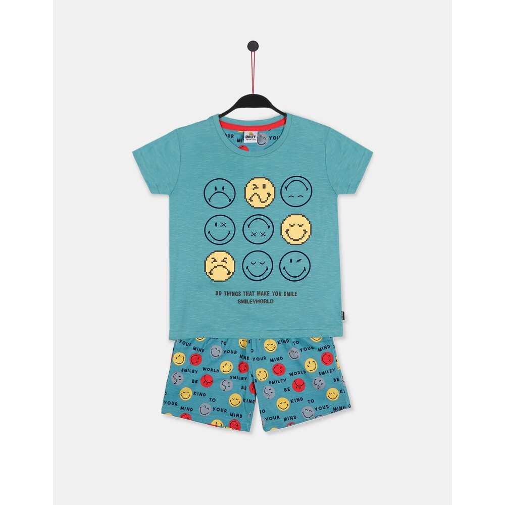 

Пижама с коротким рукавом Smiley Do Things, синий