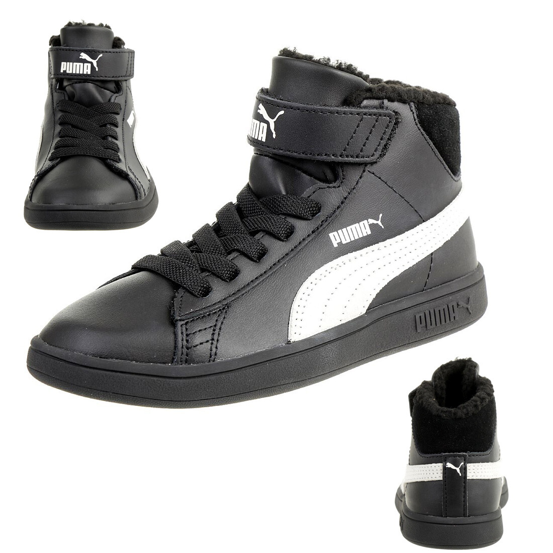 

Высокие кроссовки Puma High Smash v2 Mid L Fur V PS, черный