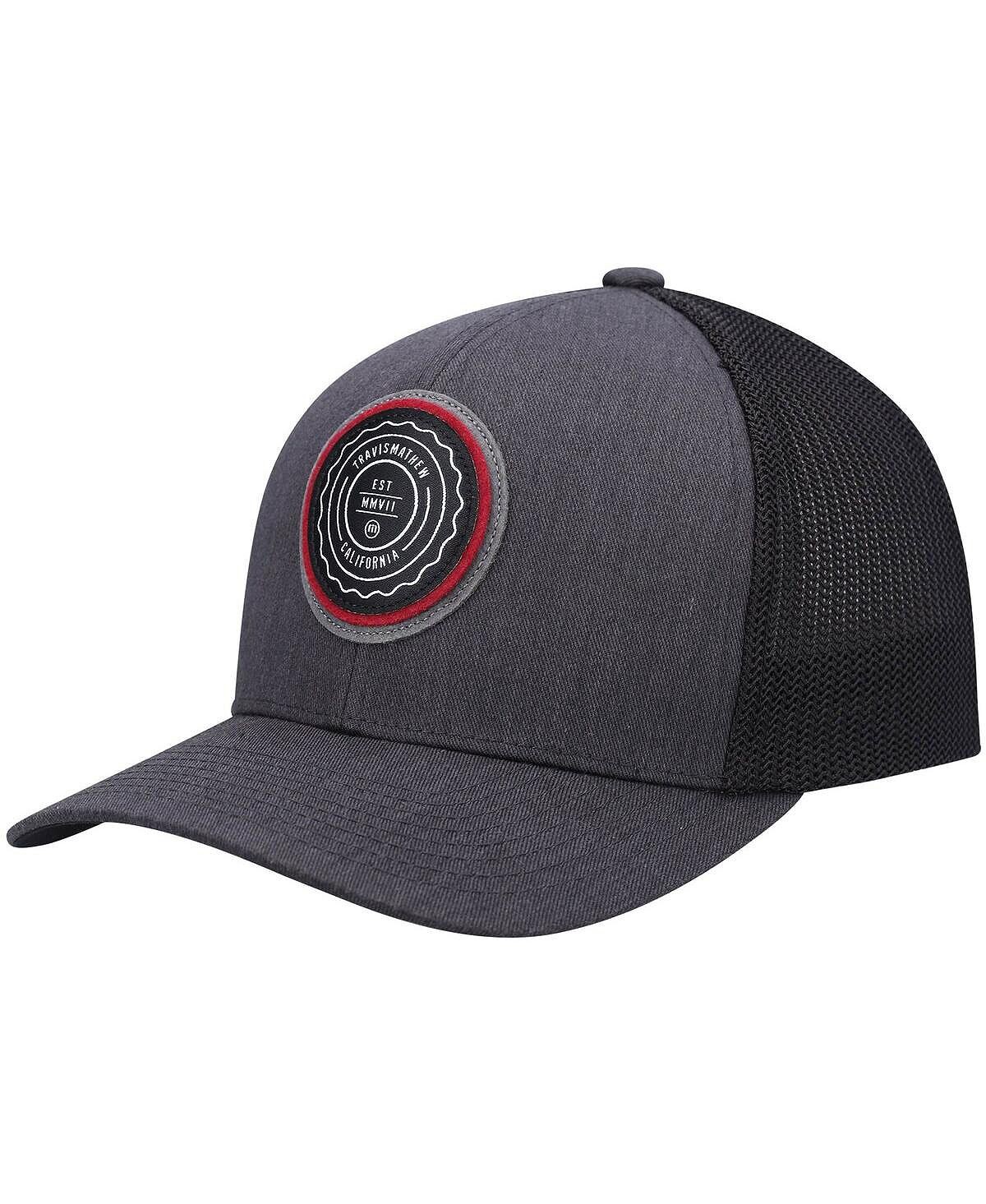 

Мужская кепка Trucker Snapback с темно-серой нашивкой и нашивкой Travis Mathew