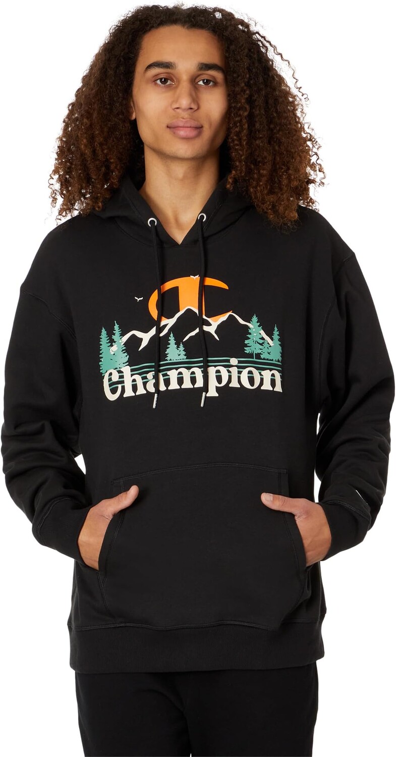 

Классический флисовый пуловер с капюшоном Champion, черный
