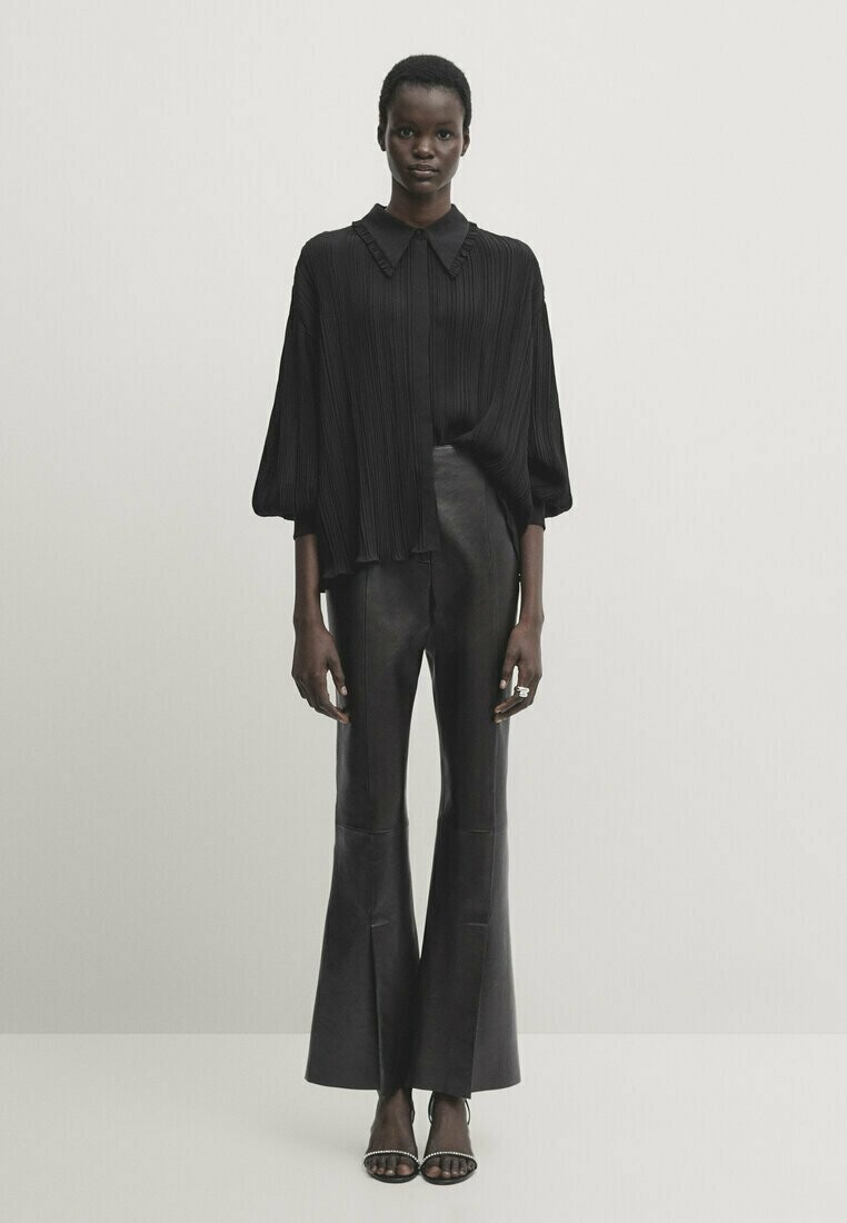 

Блуза на пуговицах Massimo Dutti STUDIO-PLETED, черный