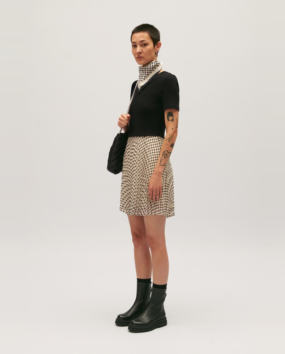 

Струящееся короткое платье с короткими рукавами Claudie Pierlot, мультиколор