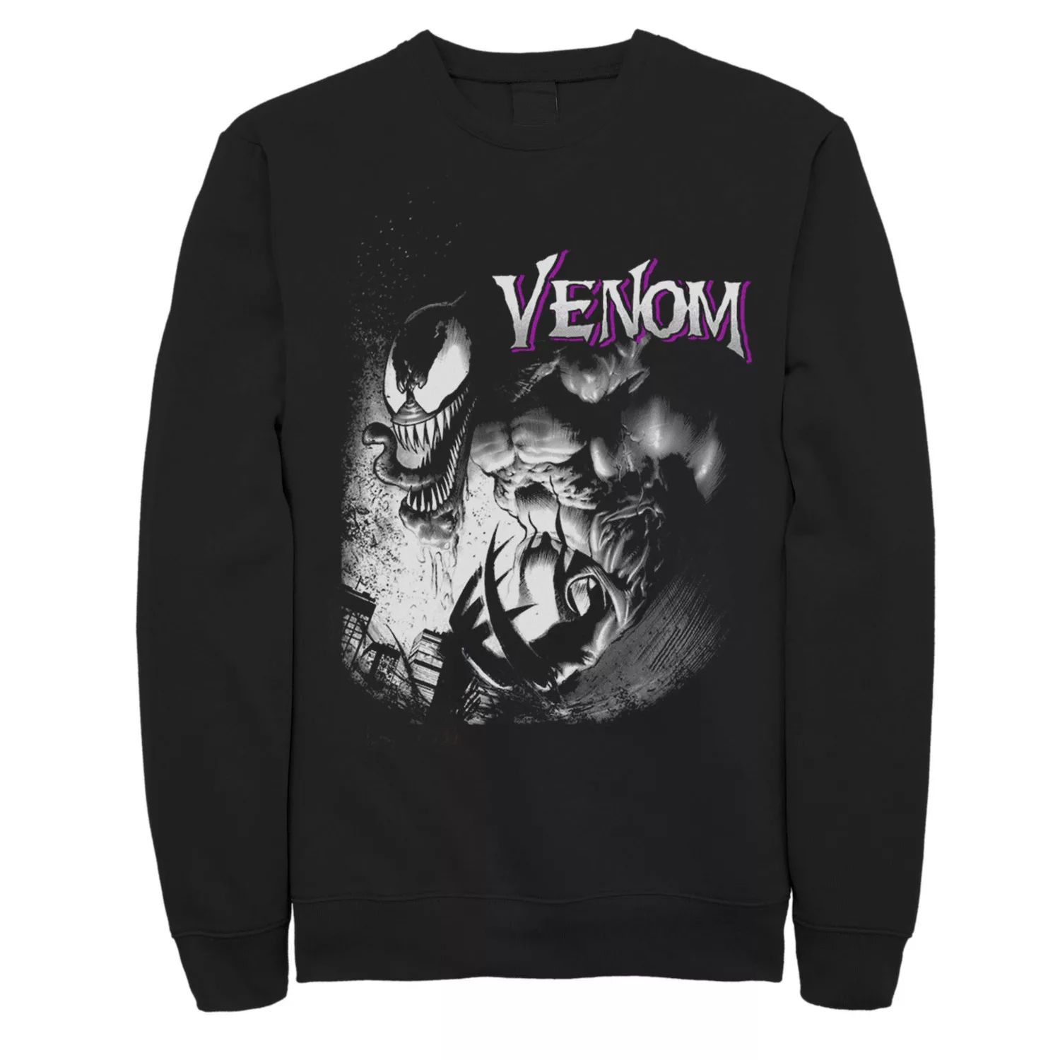 Мужской флисовый пуловер с рисунком Marvel Venom City Shadows