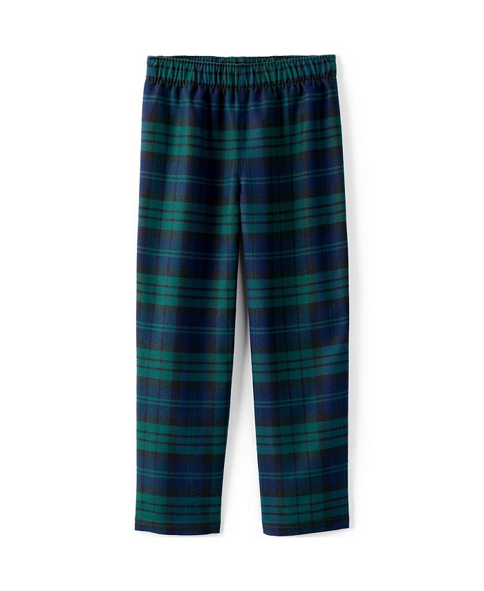 цена Детские фланелевые пижамные штаны для девочек Lands' End, зеленый
