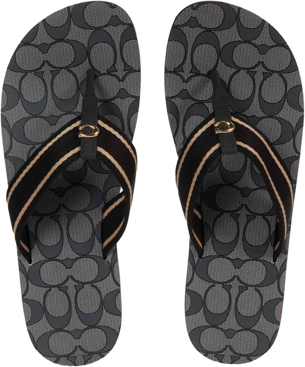 

Шлепанцы Zoe Flip-Flop COACH, цвет Black Mixed Material