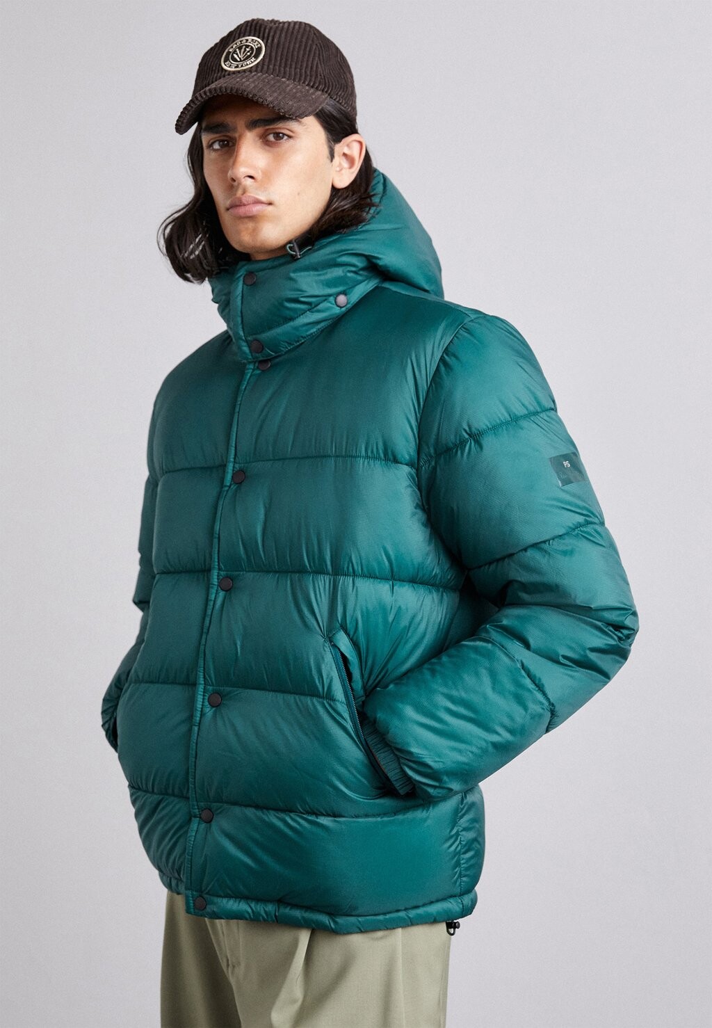 

Куртка PS Paul Smith ПУФФ С КАПЮШОНОМ, цвет bottle green