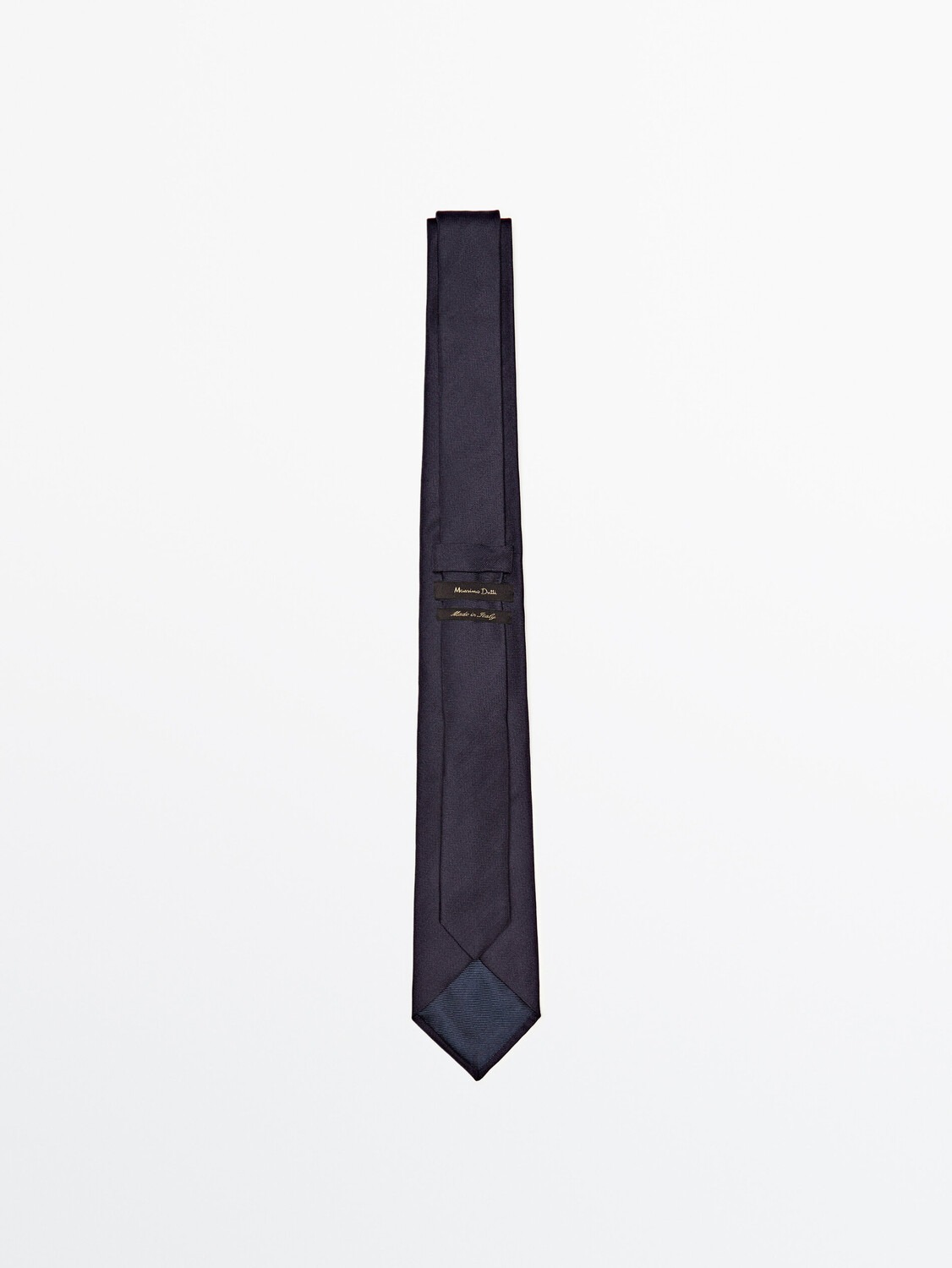 

Галстук из 100% шелка в елочку Massimo Dutti, темно-синий