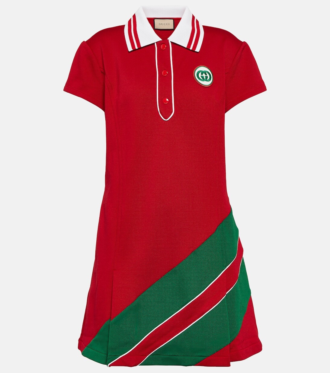 

Мини-платье поло Interlocking G GUCCI, красный