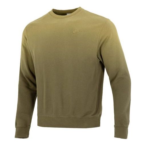 Толстовка Men's Nike Gradient Logo Casual Loose Long Sleeves Pullover Round Neck Dark Green, зеленый