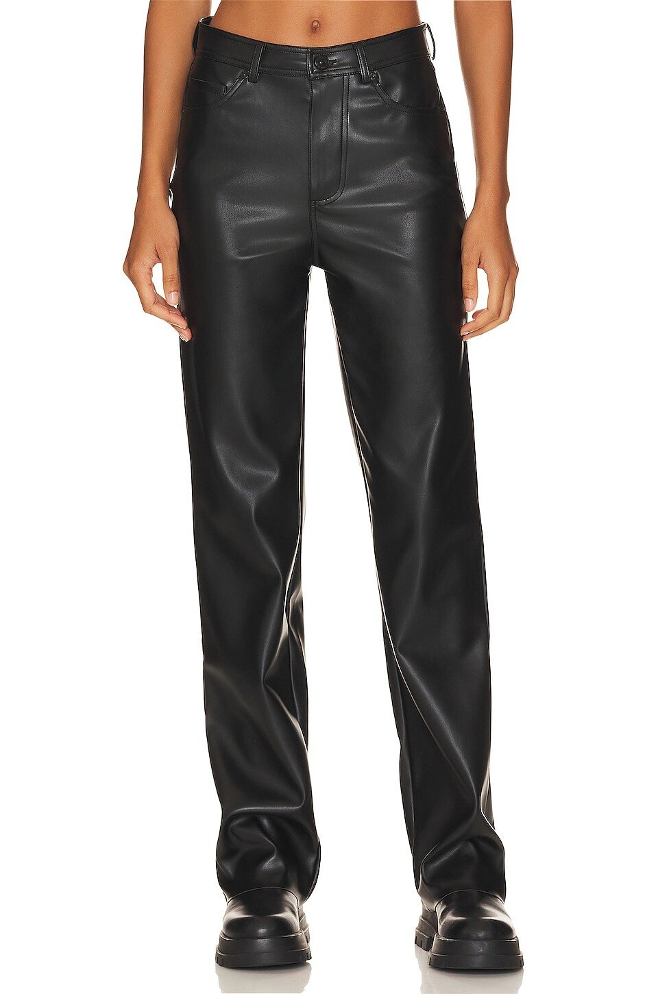 

Брюки Steve Madden Loren Faux Leather, черный