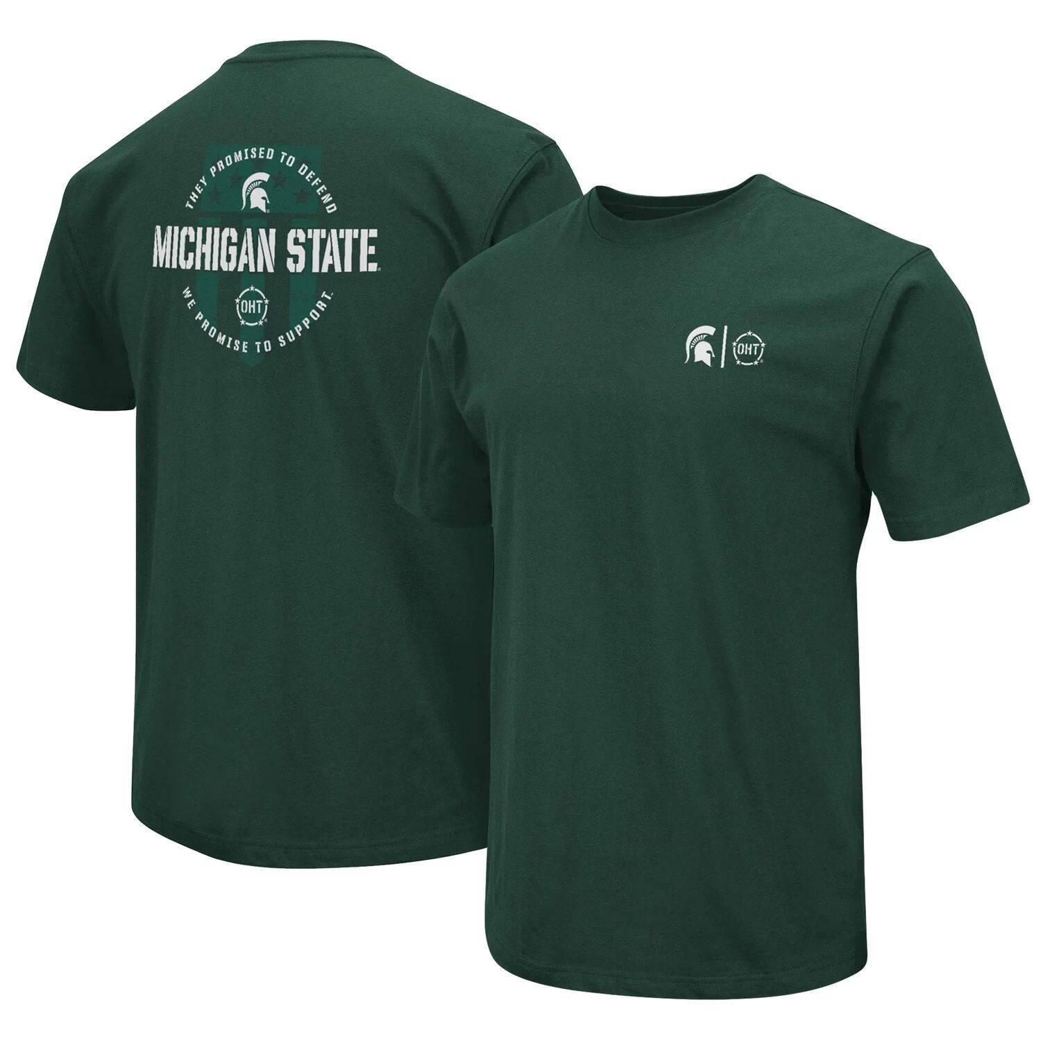 Мужская зеленая футболка Michigan State Spartans OHT Military Appreciation Colosseum