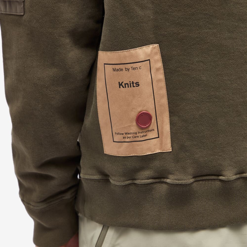 

Свитшот Ten C Pocket Crew, оливковый, Зеленый