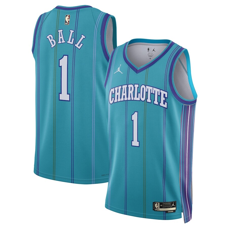 

Джерси Jordan Brand Charlotte Hornets, бирюзовый