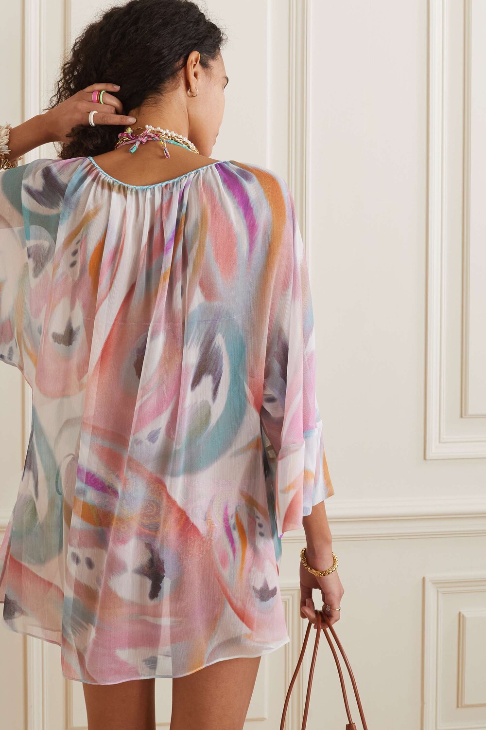 

ETRO Накидка из вуали с принтом, белый