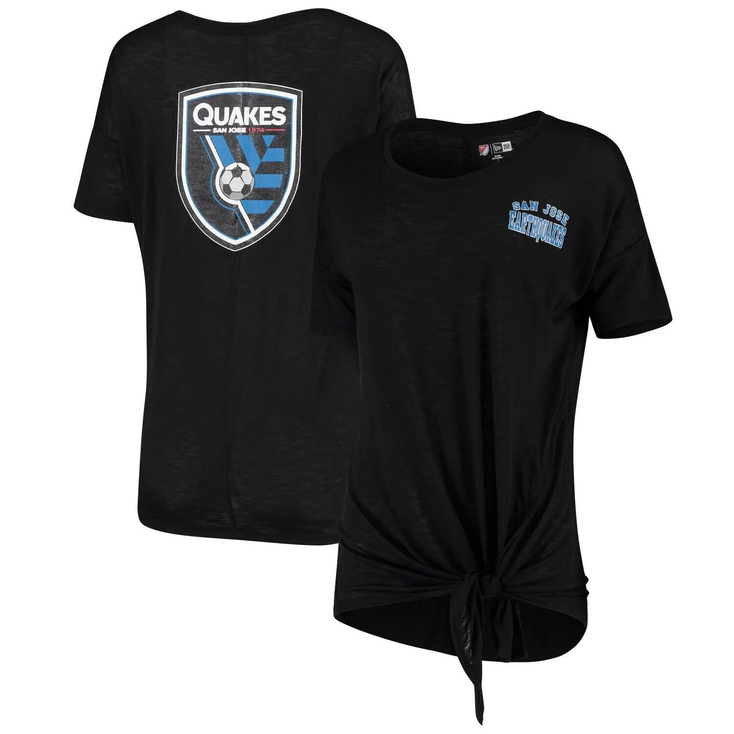 

Женская черная футболка с круглым вырезом 5th & Ocean by New Era San Jose Earthquakes New Era, Черный