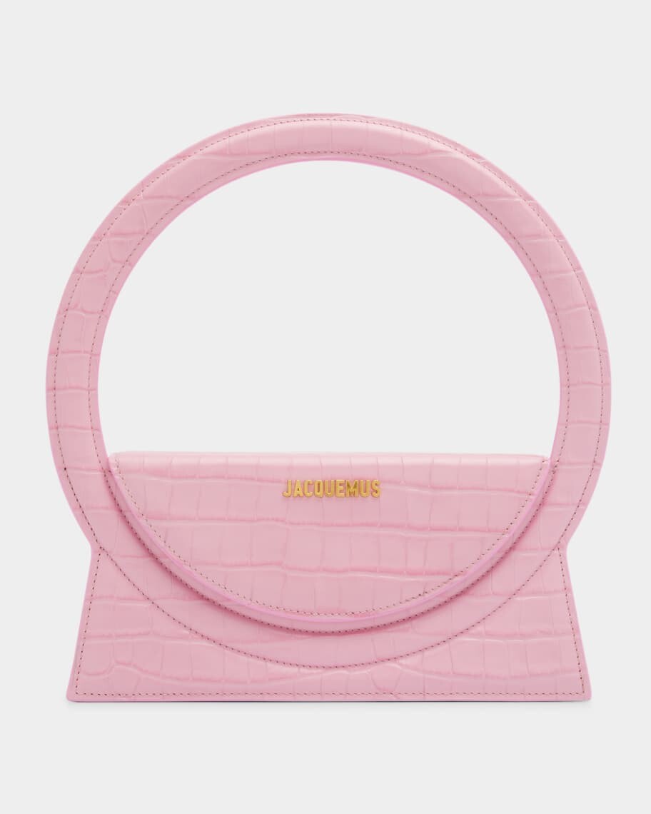 

Сумка Le Sac Rond с тиснением под крокодила и верхней ручкой Jacquemus