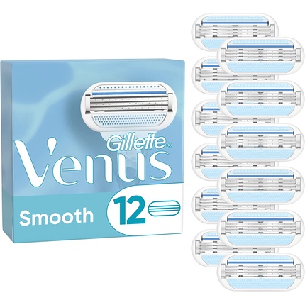 Запасные лезвия для бритвы Venus Smooth, 12 шт., Gillette запасные лезвия для бритвы
