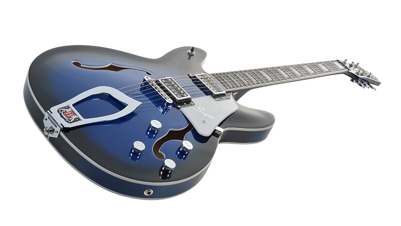 

Электрогитара Hagstrom SUVIK-DBS | Super Viking Semi Hollow Electric Guitar, Dark Baltic Sea. New with Full Warranty!
