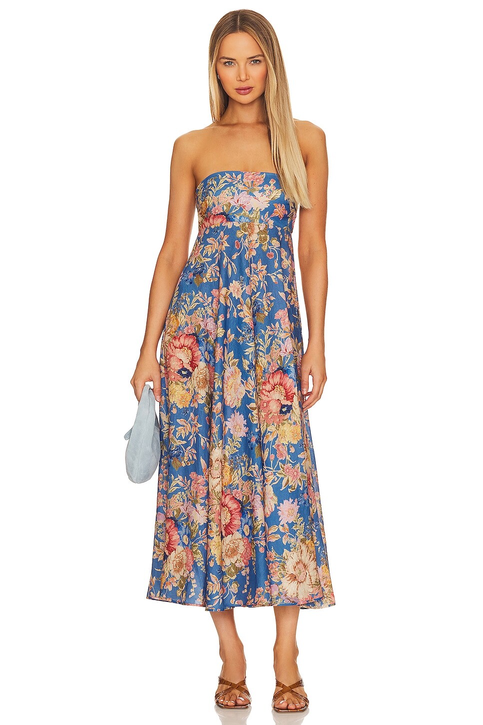 

Платье миди Zimmermann August, цвет Dusty Blue Floral