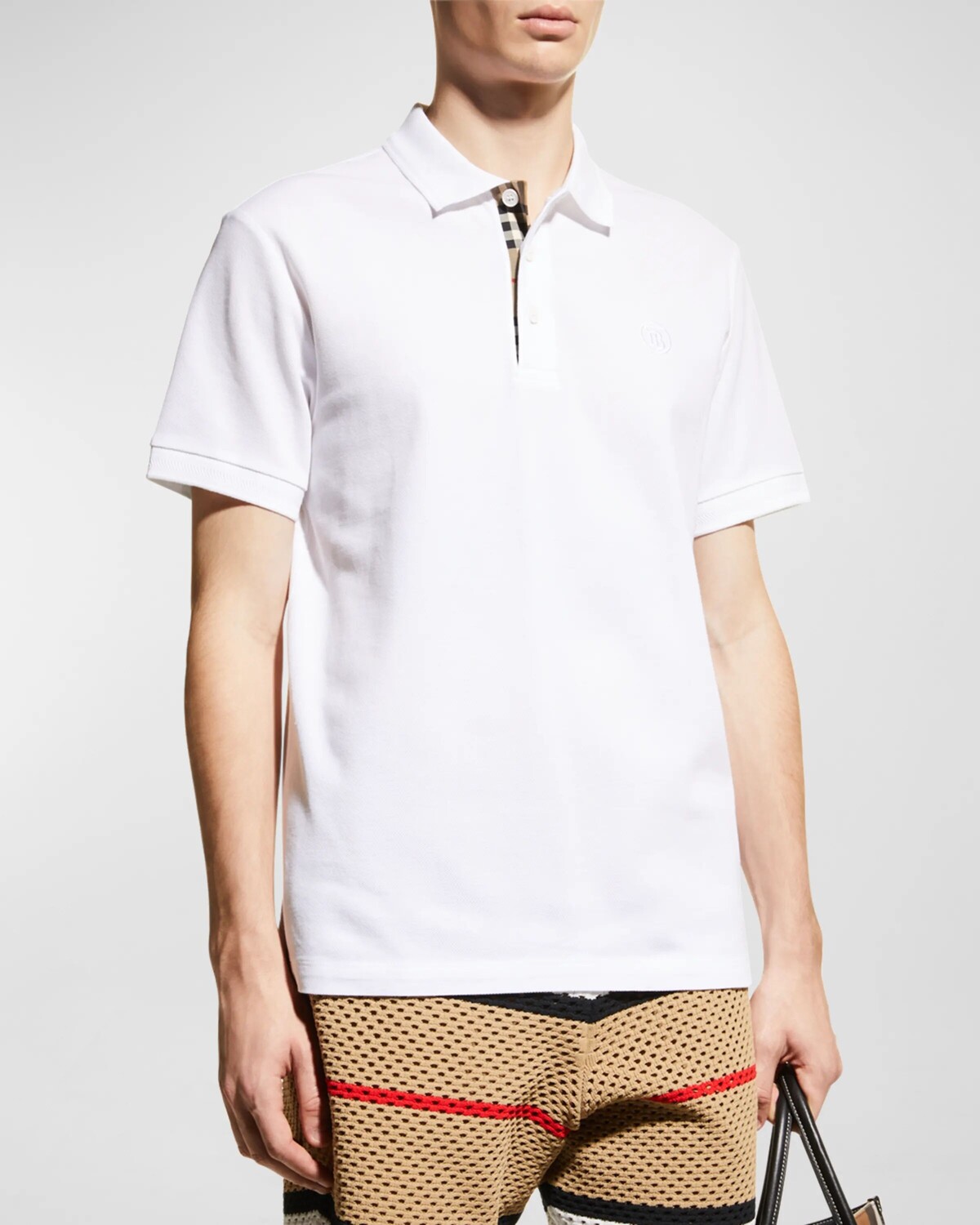 

Мужская рубашка-поло Eddie TB Burberry, цвет White