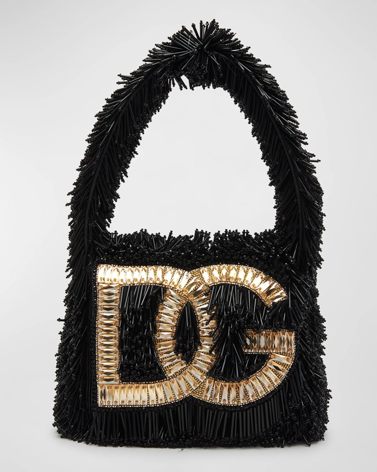 

Сумка на плечо с логотипом DG и бахромой Dolce&Gabbana, цвет Nero Oro