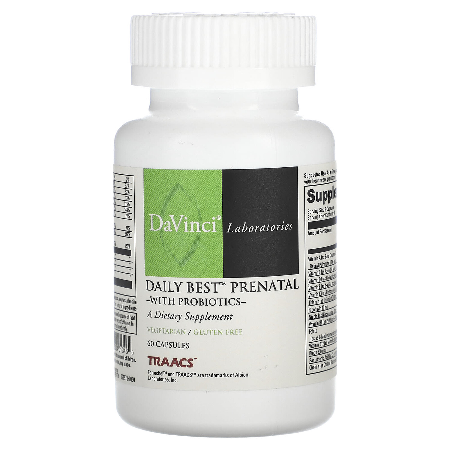 

Daily Best Prenatal с пробиотиками, 60 капсул, DaVinci Laboratories of Vermont
