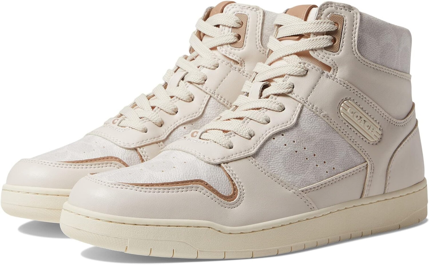 Кроссовки High-Top Coated Canvas Sneaker COACH, цвет Chalk