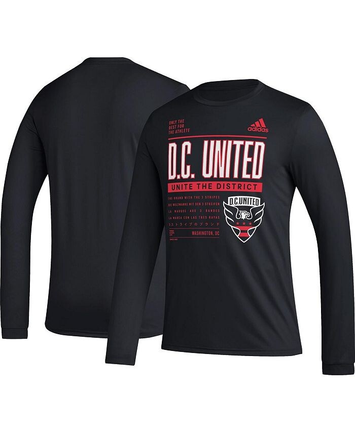 

Мужская черная футболка с длинным рукавом DC United Club DNA adidas, черный