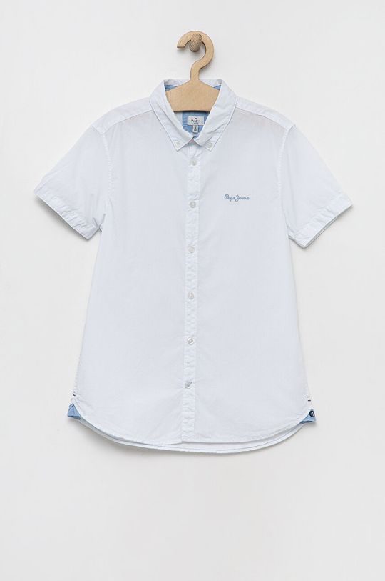 Детская хлопковая рубашка Pepe Jeans Misterton, белый