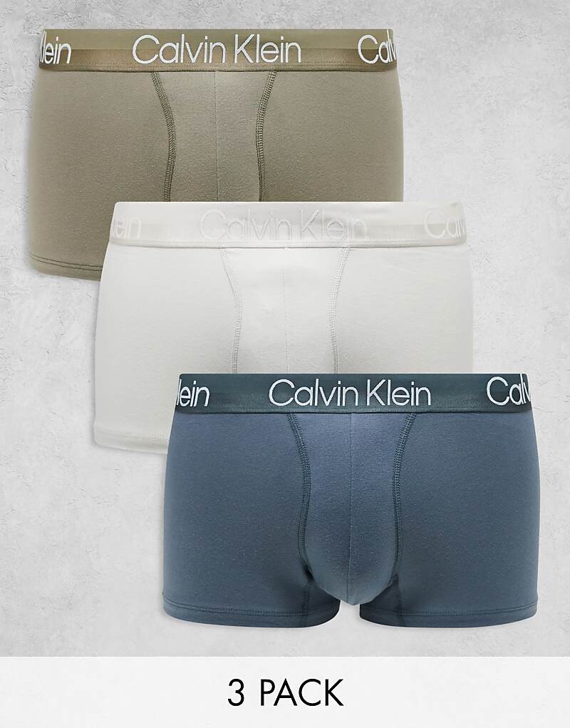

Набор из 3 хлопковых трусов современной структуры Calvin Klein, разноцветный