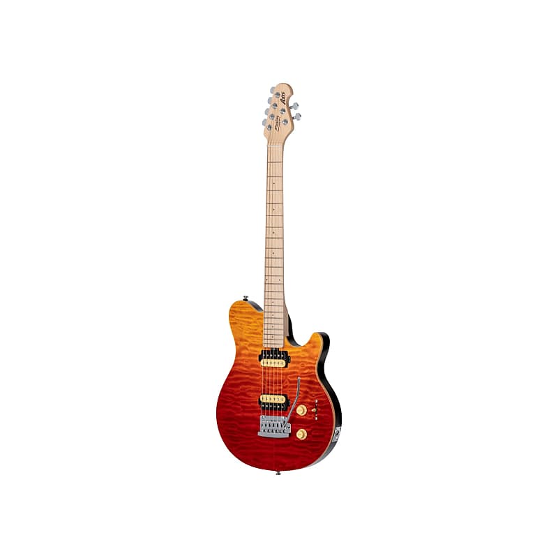 цена Электрогитара Sterling by Music Man Axis Guitar, Quilted Maple, Spectrum Red