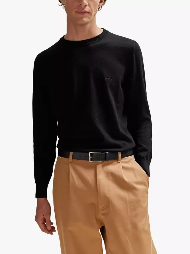 

Джемпер HUGO BOSS BOSS Pacas Cotton Crew Neck Fine Knit, черный