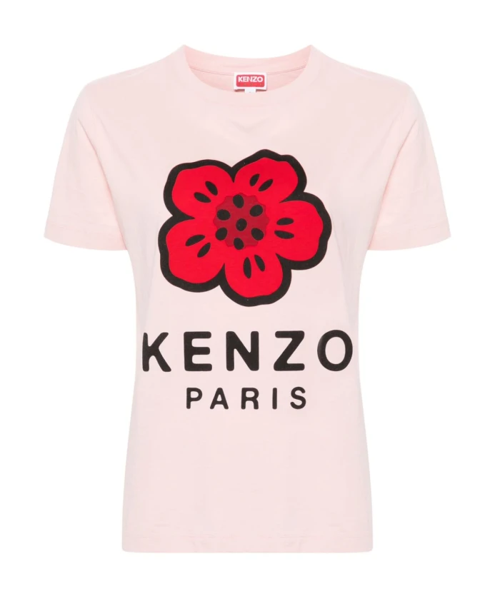 

Розовая футболка с цветочным узором Kenzo, розовый