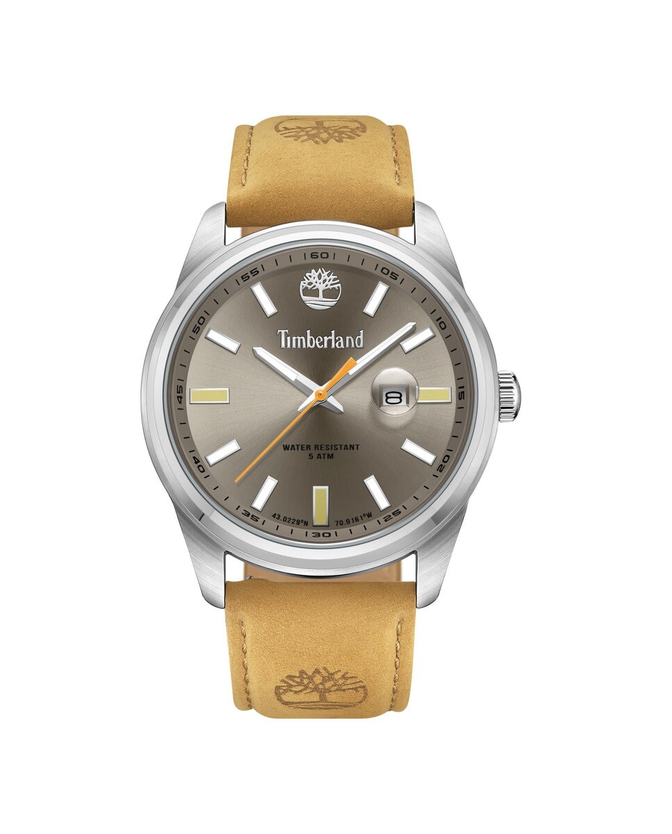 

Мужские часы Orford TDWGB0010803 из кожи с коричневым ремешком Timberland, коричневый