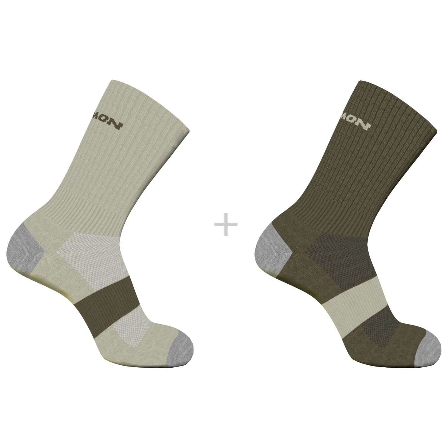 цена Многофункциональные носки Salomon Evasion Ankle 2 Pack, цвет Olive Night/Alfalfa