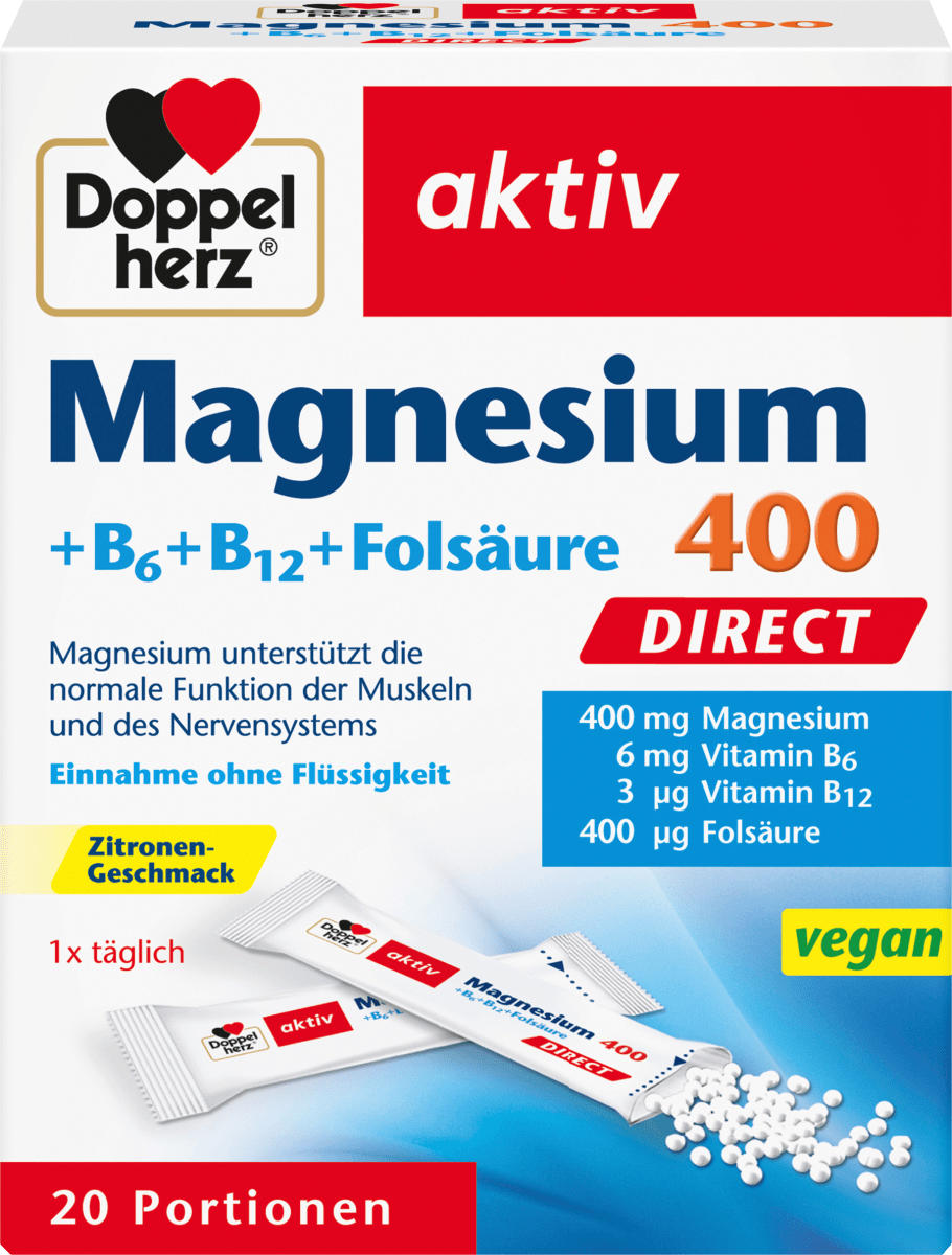 Магний 400+витамины В6+В12+фолиевая кислота прямые гранулы 20шт 240г Doppelherz