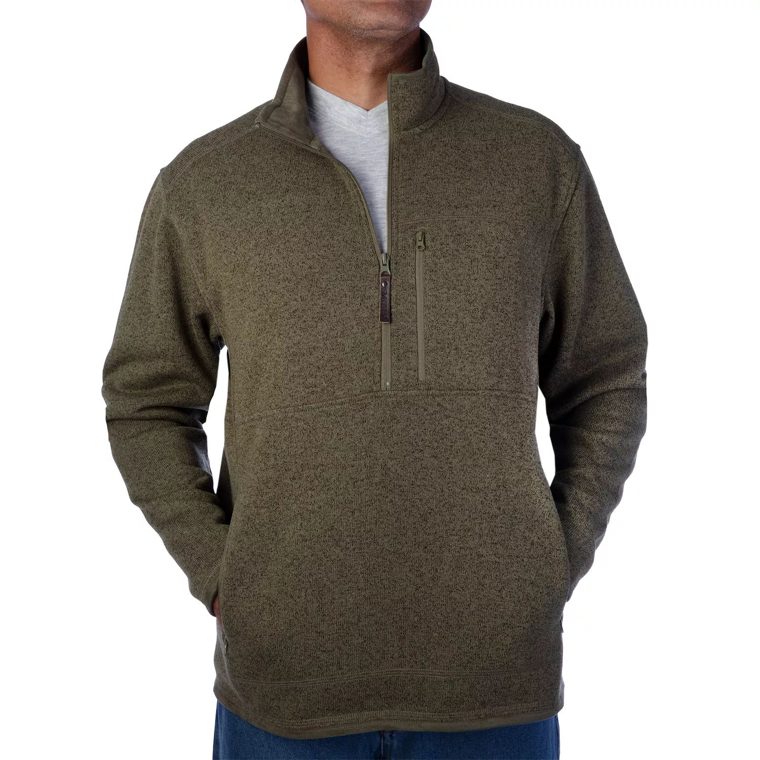 Мужской свитер с молнией на четверть, флисовая куртка-пуловер Smith's Workwear