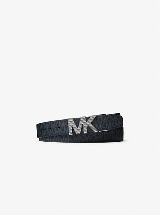 

Двусторонний логотип и кожаный ремень Michael Kors Mens, черный