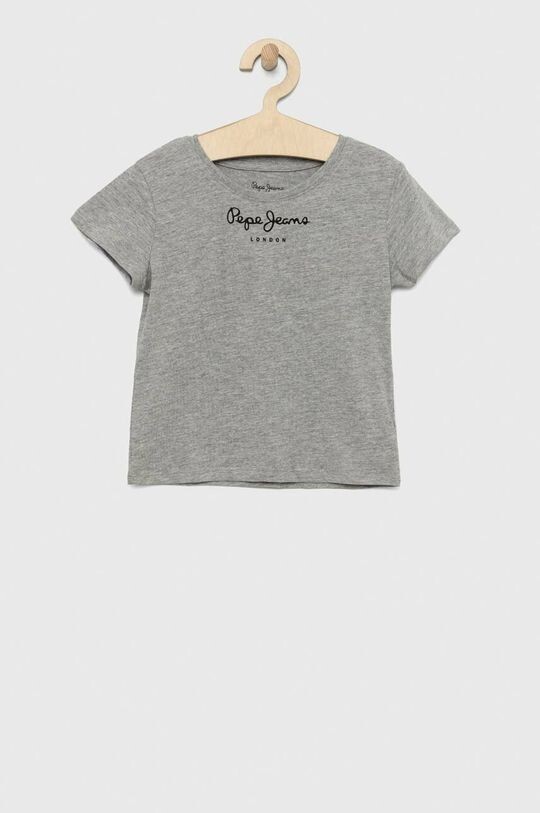 

Детская хлопковая футболка Pepe Jeans, серый