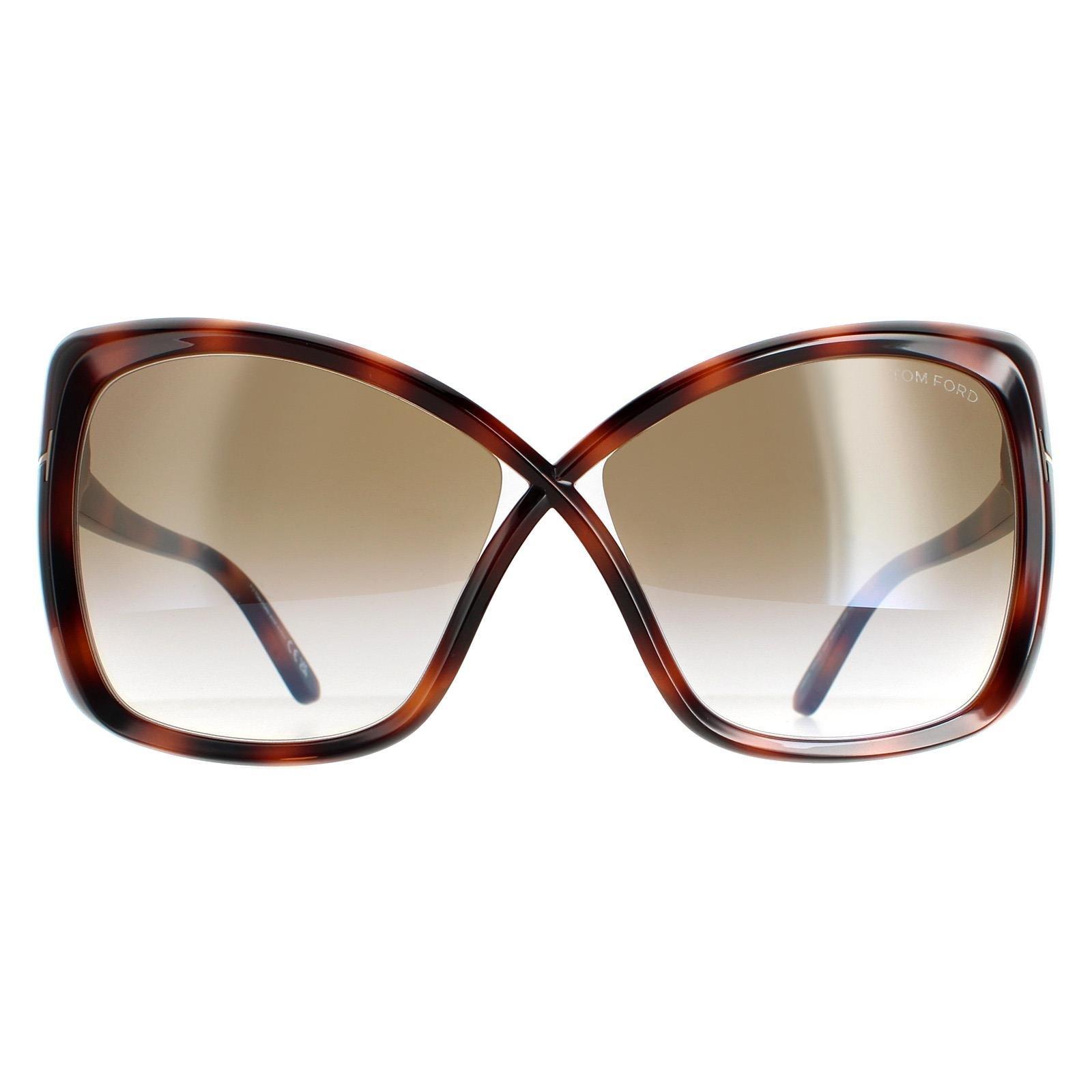 Модные солнцезащитные очки Blonde Havana Brown Gradient FT0943 Jasmin Tom Ford, коричневый