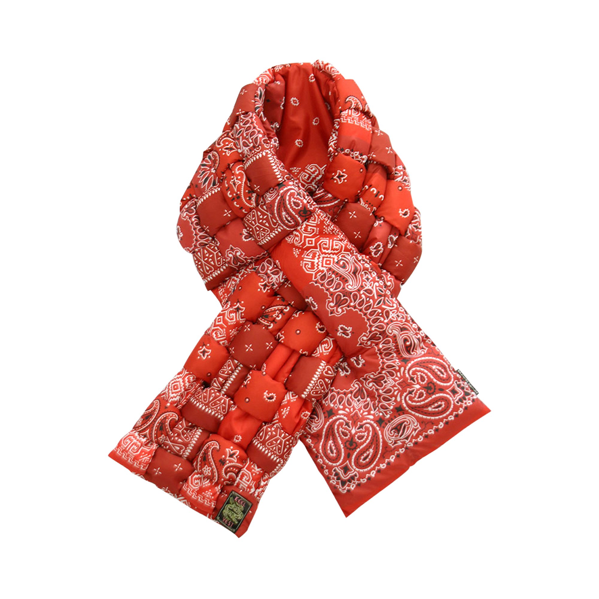 Нейлоновый плетёный шарф Kapital Bandana с принтом, цвет Красный