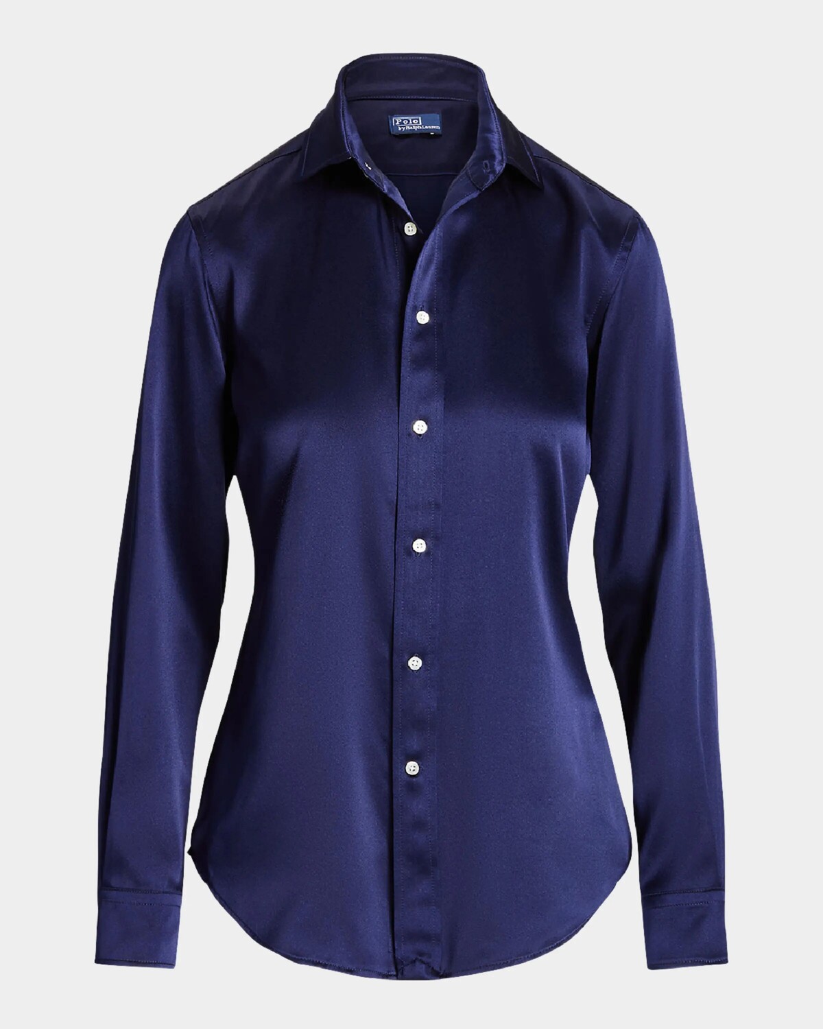 

Рубашка из шелкового шармеза на пуговицах Polo Ralph Lauren, цвет Newport Navy