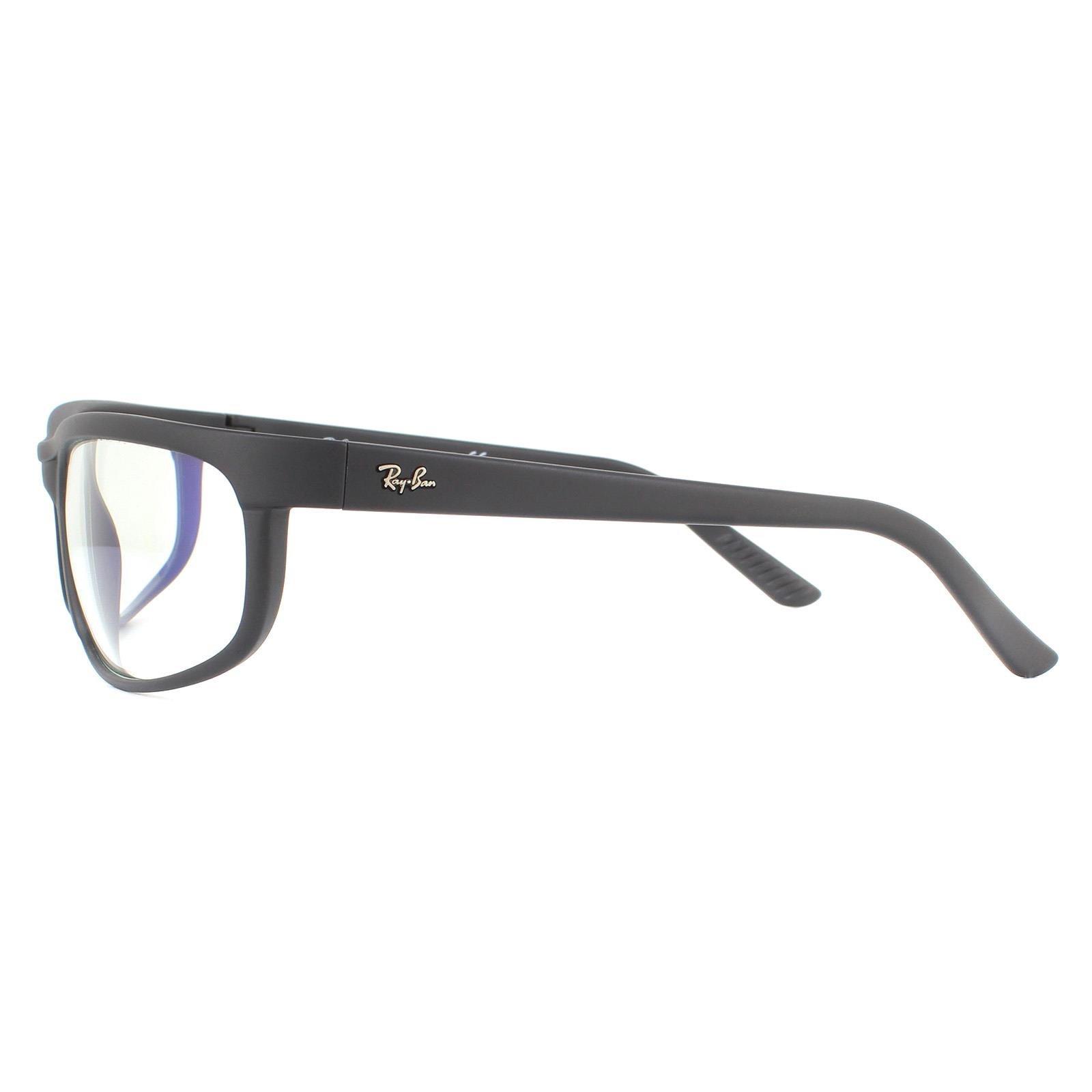 Прямоугольные мужские матовые черные прозрачные синие легкие солнцезащитные очки Ray-Ban, черный