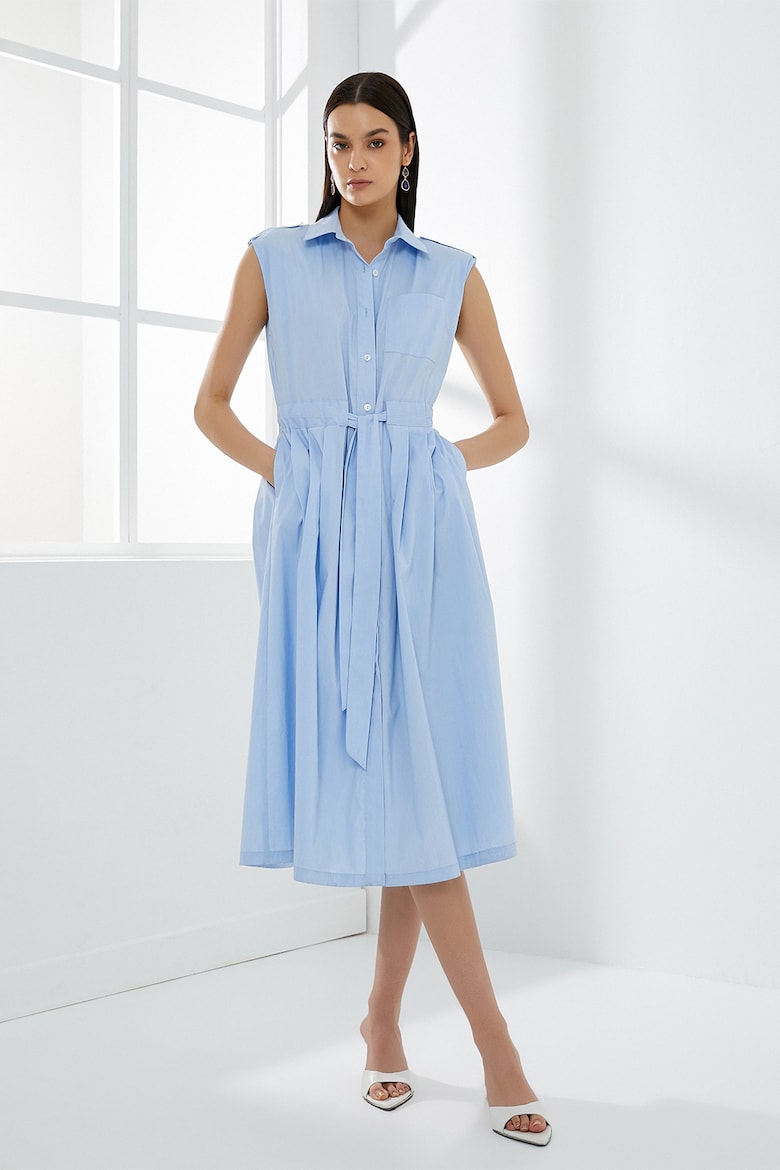Платье-Рубашка без рукавов Koton, синий