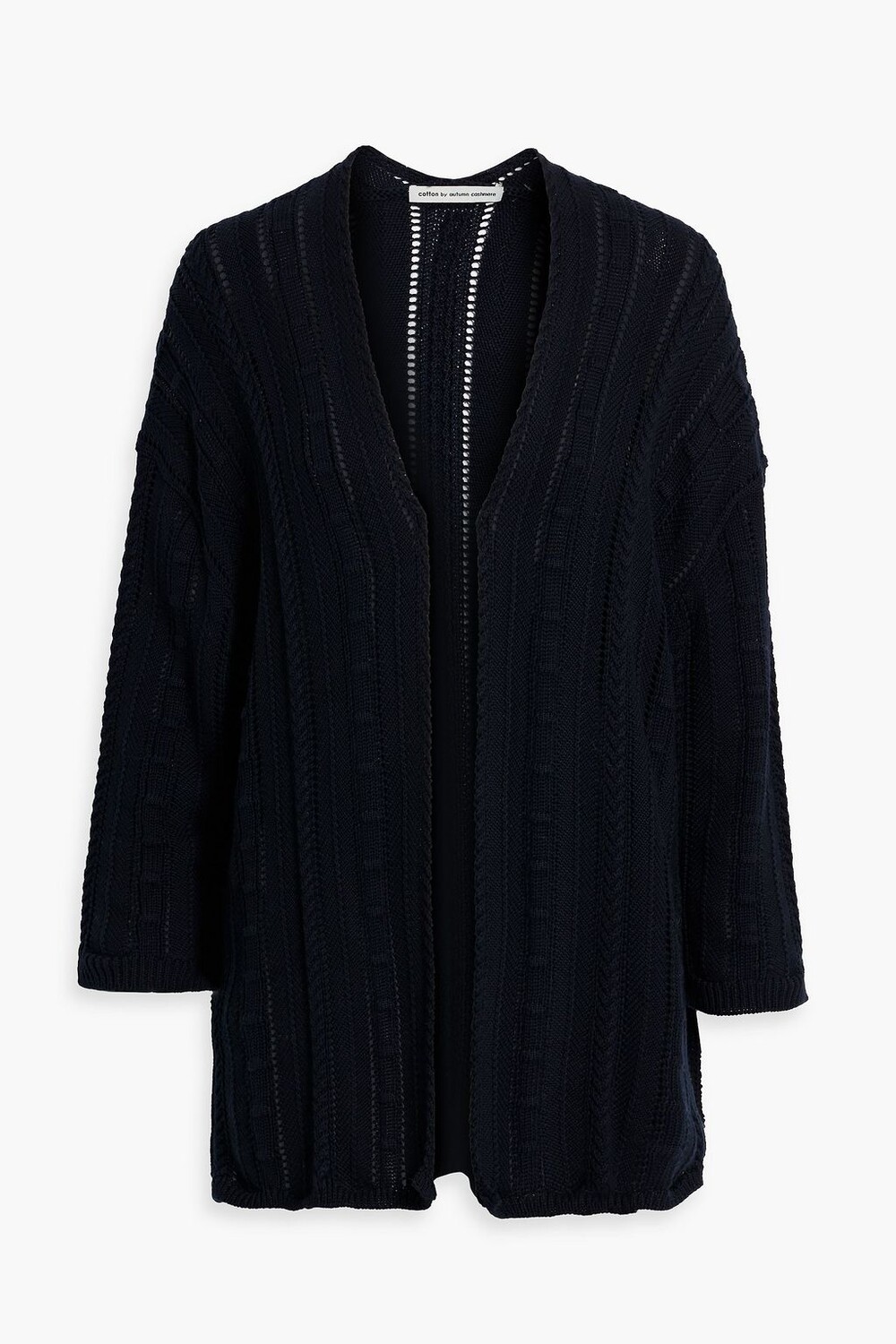 

Хлопковый кардиган вязки "пуэнтель" Cotton By Autumn Cashmere, нави, Черный