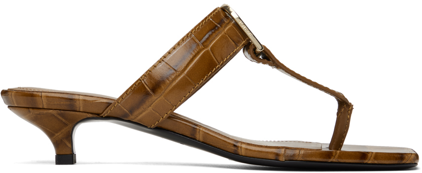 Светло-коричневые босоножки на каблуке «The Belted Croco» Toteme босоножки женские коричневые