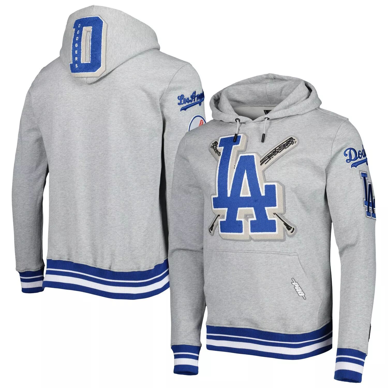 

Мужской пуловер с капюшоном и логотипом Pro Standard Heather Grey Los Angeles Dodgers Mash Up