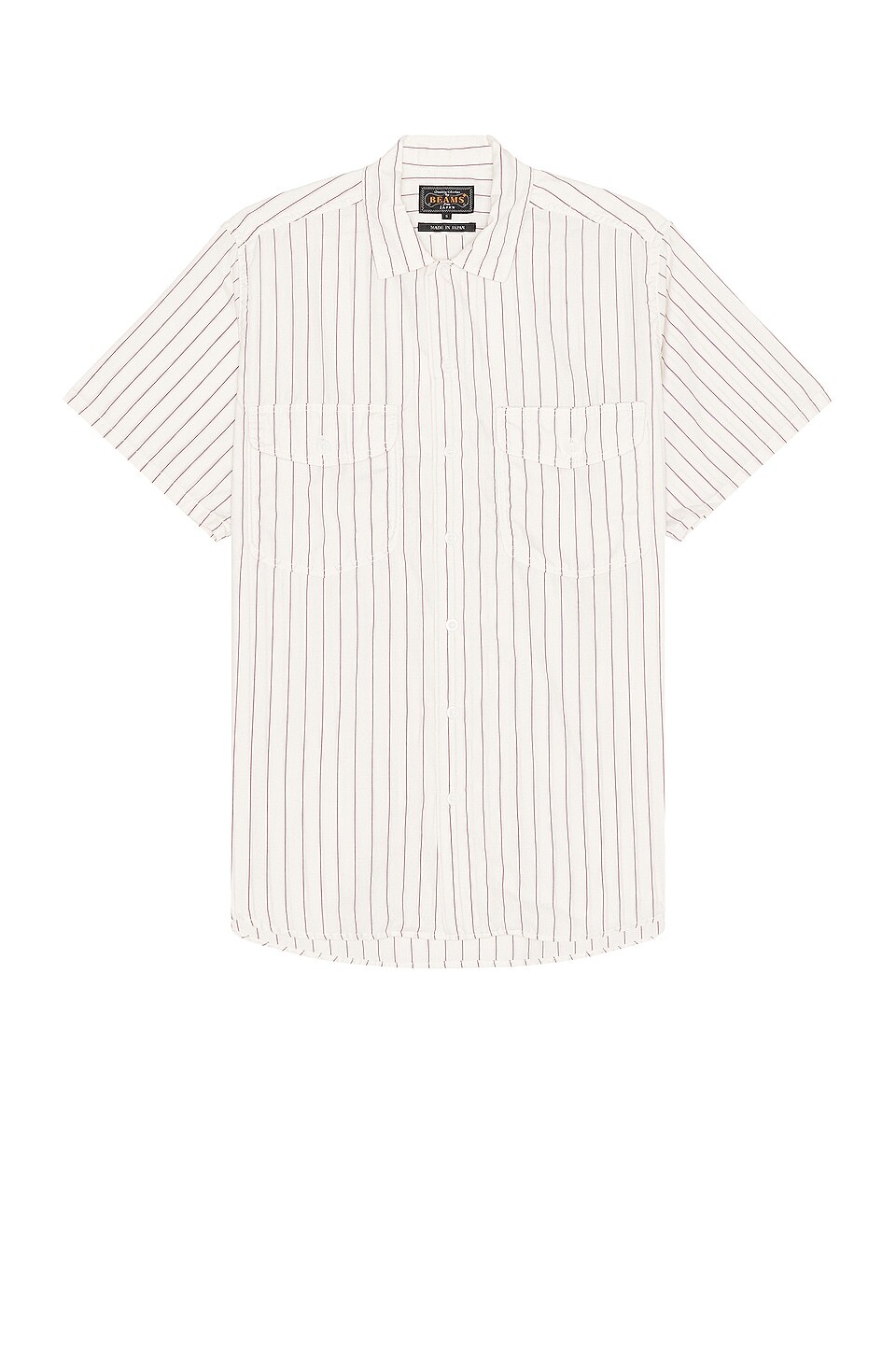 

Рубашка Beams Plus Work Short Sleeve Stripe, белый